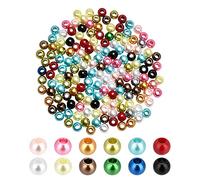 NBEADS 500G/780 Pcs Mixed Color Abs Imitation Faux Pearl Beads Large Hole Pearls, Leather Kumihimo European Crafts