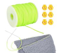 NBEADS 55 Yards Stitch Keeping Cords, 2 mm Hollow Rubber Tubing Knitting Barber Cord Stitch Keeper with Plastic Cord for Holding Stitches Bracelet Necklace Beading and Jewelry Making, Green Yellow