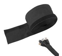 NBEADS 5m Hook and Loop Nylon Fast Wrap Sleeve Cable Management, 85mm Wide Polyester Self-Adhesive Fire Resistant Wire Protective Sleeve Flame Retardant Cord Organizer for Home Industrial Ship Car