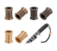 NBEADS 6 Pcs 3 Colors Lanyard Beads Paracord Bracelet Beads, Bicone Lanyard Cord Beads Brass European Paracord Beads Large Hole Metal Beads for Jewelry EDC String Pendant Parachute String Tool