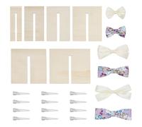 NBEADS 6 Pcs 6 Size Bow Maker Templates, Wood Bow Tie Boards for Ribbon with 12pcs Stainless Steel Alligator Hair Clips for Corsage Wreath Making, 148x49-170x2mm