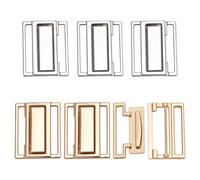 NBEADS 6 Pcs Rectangle Alloy Belt Buckles, 2 Colors Replacement Interlocking Waist Buckle for Men Women Garment Accessories DIY Belt Making, 3x2.3cm