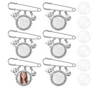 NBEADS 6 Sets Graduation Memorial Pin, Graduation Cap Memorial Photo Charms Graduation Gift DIY Sublimation Tassel Charm for Gown and Caps Decoration
