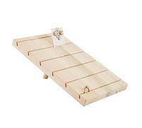 NBEADS 6-Slot Wooden Earring Display Stand, Slant Back Wood Earring Card Holder Cornsilk Jewelry Earring Display Earring Holder Organizer for Selling Photos Card Earring Jewelry Displaying