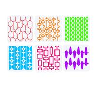 NBEADS 6 Styles Retro Tile Painting Stencils, 30x30cm Mid Century Modern DIY Art Craft Wall Stencils