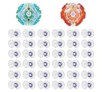 NBEADS 60 Sets Fidget Spinner Bearing, Clear Plastic Replacement Caps with Carbon Steel Alloy Bearings DIY Hand Spinner Parts for Resin Casting Craft Daily Relaxation, 12x11mm