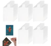 NBEADS 600 Pcs Card Protectors, Tabbed Sleeves Holders Sleeves for Trading Cards Display Football Baseball Sports Cards, 3.58x2.56 Inch