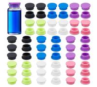 NBEADS 60Pcs 3ml Glass Vials Protective Vial Cap, 20.5x8mm Reusable Plastic Vial Covers Small Liquid Cap Fit for Labs Research, Cosmetics Peptide Case Storage