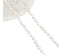 NBEADS 65 Pcs Natural Cultured Freshwater Pearl Beads, 3~4mm Mini White Rice Pearl Beads for Jewelry Craft Making, Hole 0.6mm