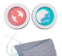 NBEADS 6M Stitch Keeping Cords, 2mm Hollow Rubber Tubing Knitting Barber Cord Stitch Keeper with 4 Pcs Knitting Needle Stoppers and Box for Holding Stitches Bracelet Necklace Beading, 2 Colors