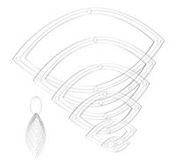 NBEADS 6Pcs Acrylic Quilting Templates Set, Horse Eye Cutting Ruler Template with Hinged Rings Transparent Sewing Guides 18x37mm to 82x165mm for Fabric Marking and Craft Design