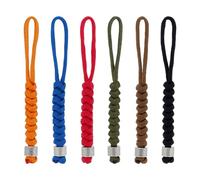 NBEADS 6Pcs paracorda Lanyard with Stainless Steel Beads, Cord End Lock paracorda Metal Large Hole EDC European Lanyard Cord for EDC Tools Outdoor and Tactical Use