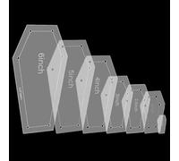 NBEADS 7 Pcs Coffin Acrylic Quilting Templates, 7 Sizes Clear Coffin Sewing Template Acrylic Quilting Stencils for Patchwork Quilting DIY Crafts Decoration Scrapbooking Embellishments