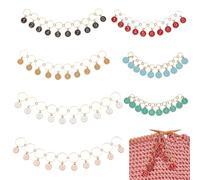 NBEADS 7 Pcs Number 0~9 Knitting Row Counter Chains, Alloy Enamel Pendant Locking Stitch Markers for Knitting Weaving Sewing Quilting Handmade Jewelry