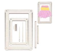NBEADS 7 Pcs Weaving Loom Kit, Rectangle Weaving Loom Kit with Comb and Crochet Needle Wooden for Beginners and Weaving Enthusiasts