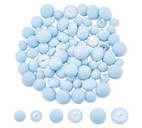 NBEADS 72Pcs 3 Size Fabric Cloth Covered Button, Round Sewing Button DIY Buttons Craft Replacement Button for Jacket Coat Shirt Suits Bridal, Light Sky Blue (10/12.5/14.5mm)