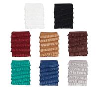 NBEADS 8.7 Yards/8m Elastic Pleated Lace Trim, 1cm Wide Tiny Stretchy Ruffles Narrow Ruffle Edge Lace Ribbon Mini Lace Decoration for Clothes Decoration Sewing Craft Supply, Dark Color Scheme