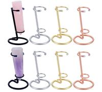 NBEADS 8 Pcs 4 Colors Small Crystal Wand Display Stand, Iron Arms Display Stand Display Easel Holder for Small Gemstones Crystal Mineral Agate, 9.7x6cm