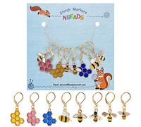 NBEADS 8 Pcs Bee Honeycomb Stitch Markers, 8 Styles Alloy Crochet Stitch Marker Charms Removable Lobster Clasp Locking Stitch Marker for Knitting Weaving Sewing Accessories Quilting Handmade Jewelry