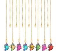 NBEADS 8 Pcs Butterfly Fan Pull Chains, 39.5cm Ceiling Fan Pull Chain Pendant Pull Chains with Golden Ball Chain for Ceiling Fan Pulls