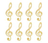NBEADS 8 Pcs Music Note Patch, Music Embroidered Iron/Sew on Patch Applique Embroidered Repair Patch for Repair Clothing Backpacks Jeans Caps, Gold, 9.8x3.35cm