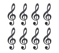 NBEADS 8 Pcs Music Notes Iron On Embroidered Applique Patch, Music Embroidered Iron/Sew on Patches Applique Embroidered Repair Patch for Repair Clothing Backpacks Jeans Caps, Black, 3.8x1.3inch