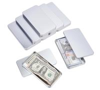 NBEADS 8 Pcs Silver Metal Tin Box with Lid, 17x9x1.6cm Metal Tins Container Rectangle Empty Tins Box for Candies, Crafts, Jewelry, Cash, Watercolor, Car Keys