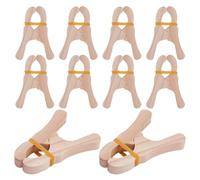 NBEADS 8 Pcs Wooden Play Clips, Burlywood Fort Building Clips, Handmade Wood Clamps for Play Silks Blankets and Construction Play