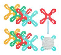 NBEADS 8 Pcs Yarn Bobbins, 7.9x7.95cm Clear Acrylic Yarn Winder 4 Colors Cross Stitch Bobbin Organizer Thread Knitting Sewing Crochet Weave Winder Tool for Knitting Sewing
