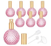 NBEADS 8 Sets 100 ML Empty Glass Perfume Bottles, Retro Refillable Perfume Spray Bottles Kit with Funnel Dropper Pump Head Pale Violet Red Decorative Travel Bottles for Fragrance Liquids Decanters