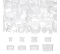 NBEADS 80 Pcs Plastic Stoppers, 9-28mm 8 Sizes Salt and Pepper Shaker Plugs Column Clear Plastic Replacement Stoppers for Bottles Pepper Shakers and Flower Pots
