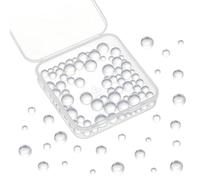 NBEADS 85Pcs 4 Sizes No Hole Natural Glass Beads, Natural Gemstone Round Transparent Sphere Beads for DIY Jewelry Making Home Decorations, 4mm/6mm/8mm/10mm
