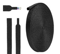 NBEADS 8m/26.25 FT 2:1 Heat Shrinkable Braided Sleeving, 14mm Wide Heat Shrink Sleeve Abrasion Protection Flexibility Wiring Harness Cable Sheath Tubing for Protection Automotive,Harness Cable, Black