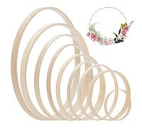 NBEADS 9 Pcs Bamboo Floral Hoops, 9 Sizes Dream Catcher Rings Wreath Rings Styles Embroidery Hoop Kit for Home Decorations Crafts