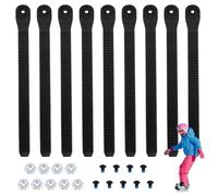 NBEADS 9 Pcs Snowboard Ankle Binding Straps, Black Elastic Strap-in Binding Straps Snowboard Ladder Strap for Shoes Bindings Accessories Replacement, 20.8x2.1x0.3cm