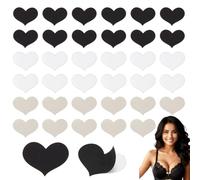 NBEADS 90 Pcs Heart Shaped Underwire Patch, 3 Colors Self-Adhesive Bra Wire Repair Patch Kit 1.95x2.5cm Polyester Clothing Patches for Exposed Bra Wire Restoring