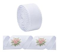 NBEADS 9M Blank Cross Stitch Fabric Roll, 5cm Wide Polyester Aida Band with White Edge Embroidery Edged Cross Stitch Cloth for Embroidery Needlework Bookmark DIY Crafts