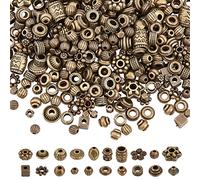 NBEADS About 100g Tibetan Style Alloy Spacer Beads,20 Styles Random Mixed Metal Flower Cone Round Column Spacer Beads for DIY Jewelry Craft Making, Hole: 1-4.5mm
