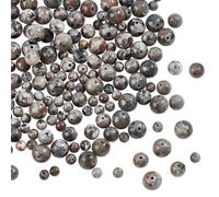 NBEADS About 190 Pcs 3 Sizes Flame Yooperlite Stone Beads, Natural Gemstone Crystal Stone Smooth Round Ball Loose Spacer Beads for DIY Jewelry Making