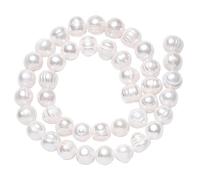 NBEADS About 36 Pcs Natural Freshwater Pearl Beads, 9mm Big Size White Freshwater Pearl Loose Potato Shape Freshwater Pearl Charms Beads For Craft Earring Bracelet Jewelry Making, Hole: 1.8mm