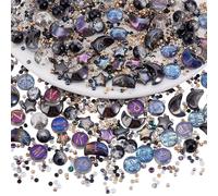 NBEADS About 529Pcs Star Moon Shaped Beads Kits, Glass Spacer Assorted Aesthetic Beads for Bracelet Necklace Pendants Earrings Making, Dark Purple Series