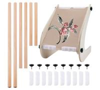 NBEADS Adjustable Embroidery Table Stand, Cross Stitch Hoop Stand Wooden Embroidery Hoop Holder with 3 Sizes Embroidery Frame for Lap or Table Top Cross Stitch Needlepoint Embroidery Tapestry