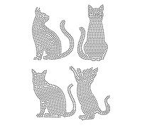 NBEADS Black Cat Rhinestonet Iron on Transfer, 29.7x21cm Heat Transfer Decal Bling Crystal Decals Clear Rhinestone Template Clothing Repair Applique for T-Shirt Clothing Pants Bags