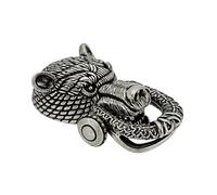 NBEADS Brass Paracord Beads, Bear Head Brass Shackle Clasps Bracelet Buckle for EDC Braided Rope DIY Paracord Crafts Accessories, Antique Silver, 4.15x2.65cm