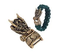NBEADS Brass Paracord Buckles, Dragon Head 50x23x15mm Antique Bronze Paracord Bracelet Buckles Dragon Head Pendant for EDC Braided Rope Making Pendant Buckle Keychain, Hole: 13x6.5mm