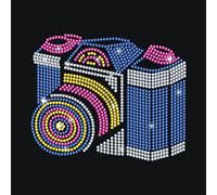 NBEADS Camera Iron on Rhinestones Transfer, 29.7x21cm Heat Transfer Decal Bling Crystal Decals Heat Transfer Patch Clothing Repair Applique for T-Shirt Clothing