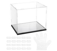 NBEADS Clear Hat Display Case, Baseball Cap Display Box Clear Rectangle Display Case for Baseball, Football or Snapback Caps, Mini Helmet, 26.4x21.1x21.5cm