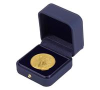 NBEADS Coin Presentation Display Box, 7x7x4.4cm PU Leather Commemorative Coin Storage Boxes Single Lapel Badge Display Holders for Challenge Coins Medals Badges Gift