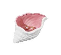 NBEADS Conch Shape Ceramic Jewelry Tray, Porcelain Jewelry Plate Storage Tray Ring Earring Holder Ocean-themed Decorative Trinket Plate for Rings Necklaces Earring, Light Coral 14x9x6.65cm