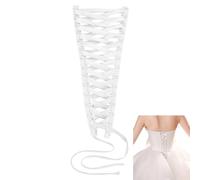 NBEADS Corset Back Kit, 3cm Wide Wedding Dress Corset Kit Women's Wedding Dress Zipper Replacement Polyester Corset Back Kit Adjustable Fit Satin Corset Back Kit for Formal Prom Dress, White